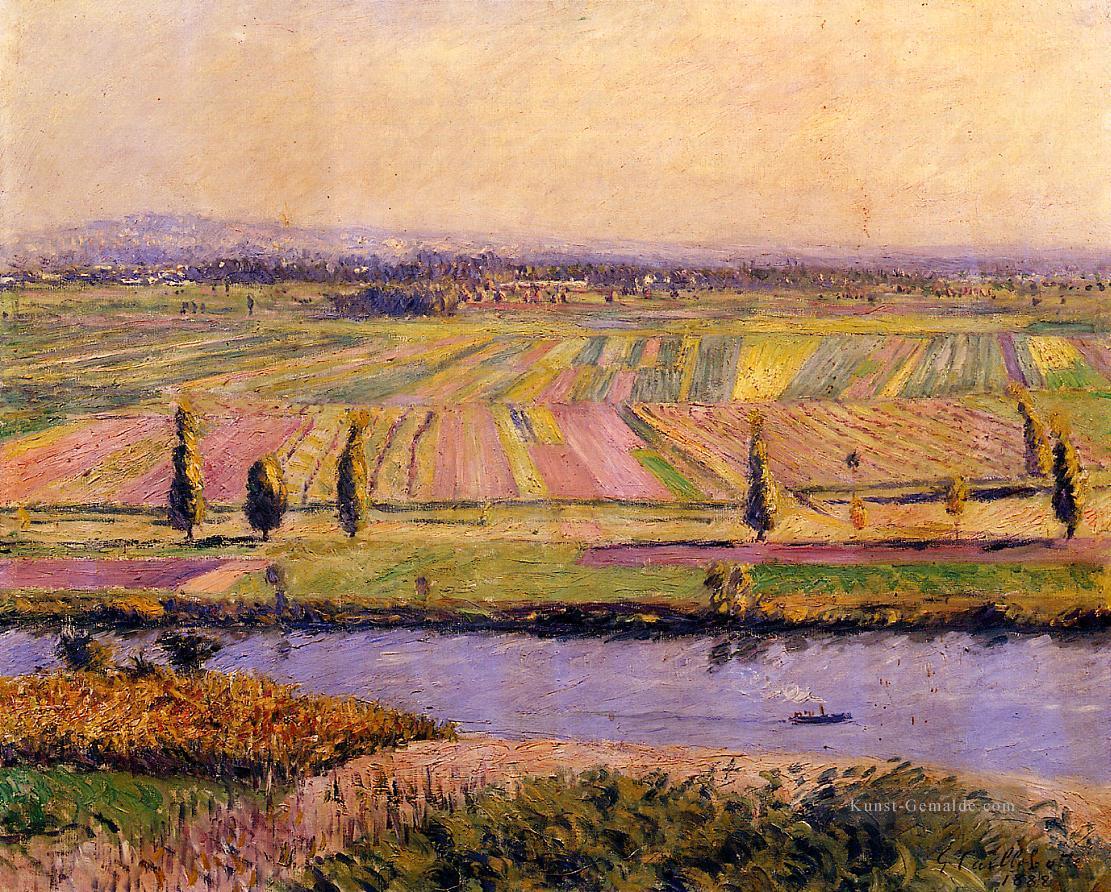 Die Gennevilliers Plain Gesehen von den Pisten von Argenteuil Landschaft Gustave Caillebotte Ölgemälde